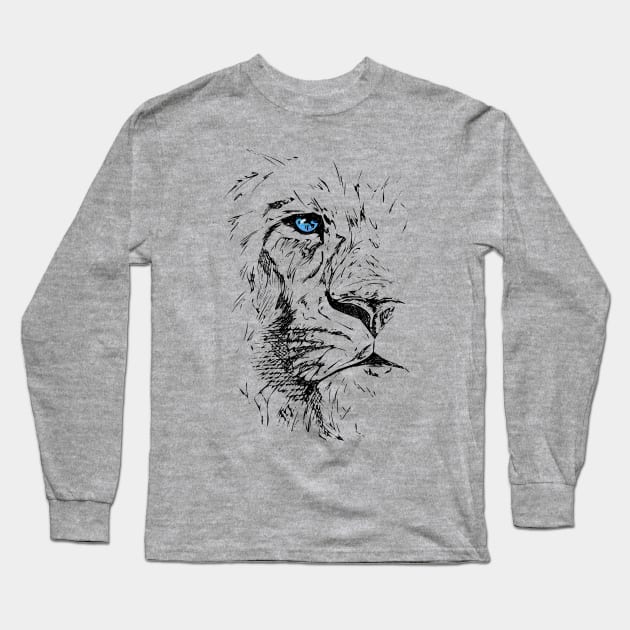 Lion Face Long Sleeve T-Shirt by Unchained Tom